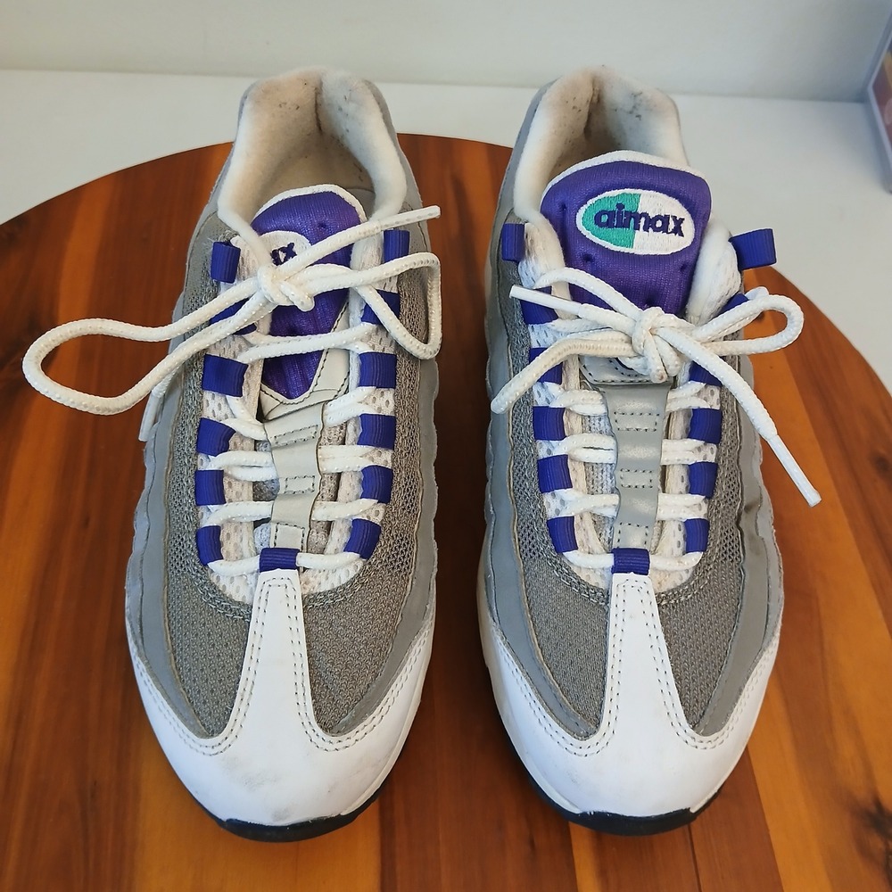 Nike Air Max 95 Womens 6.5 White Grape Sneakers Running Shoes 307960-109 - Picture 2 of 9